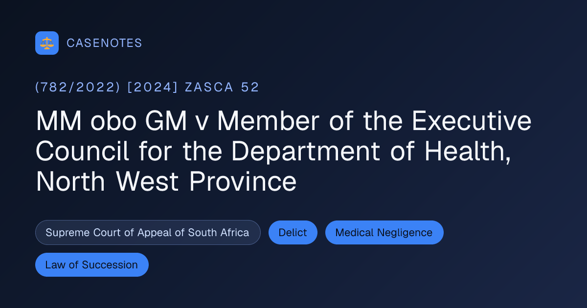 MM obo GM v Member of the Executive Council for the Department of ...